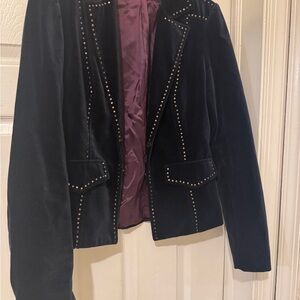 Blue Velvet Studded Blazer